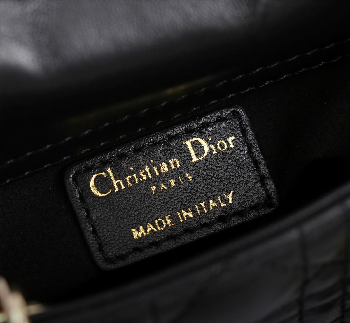 Dior Black Quilted Leather Mini Top Handle Handbag with Gold Hardware