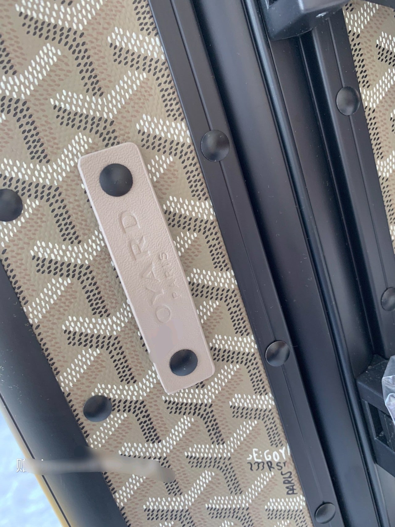 Vintage Chevron Monogram Rolling Carry-On Suitcase with Spinner Wheels