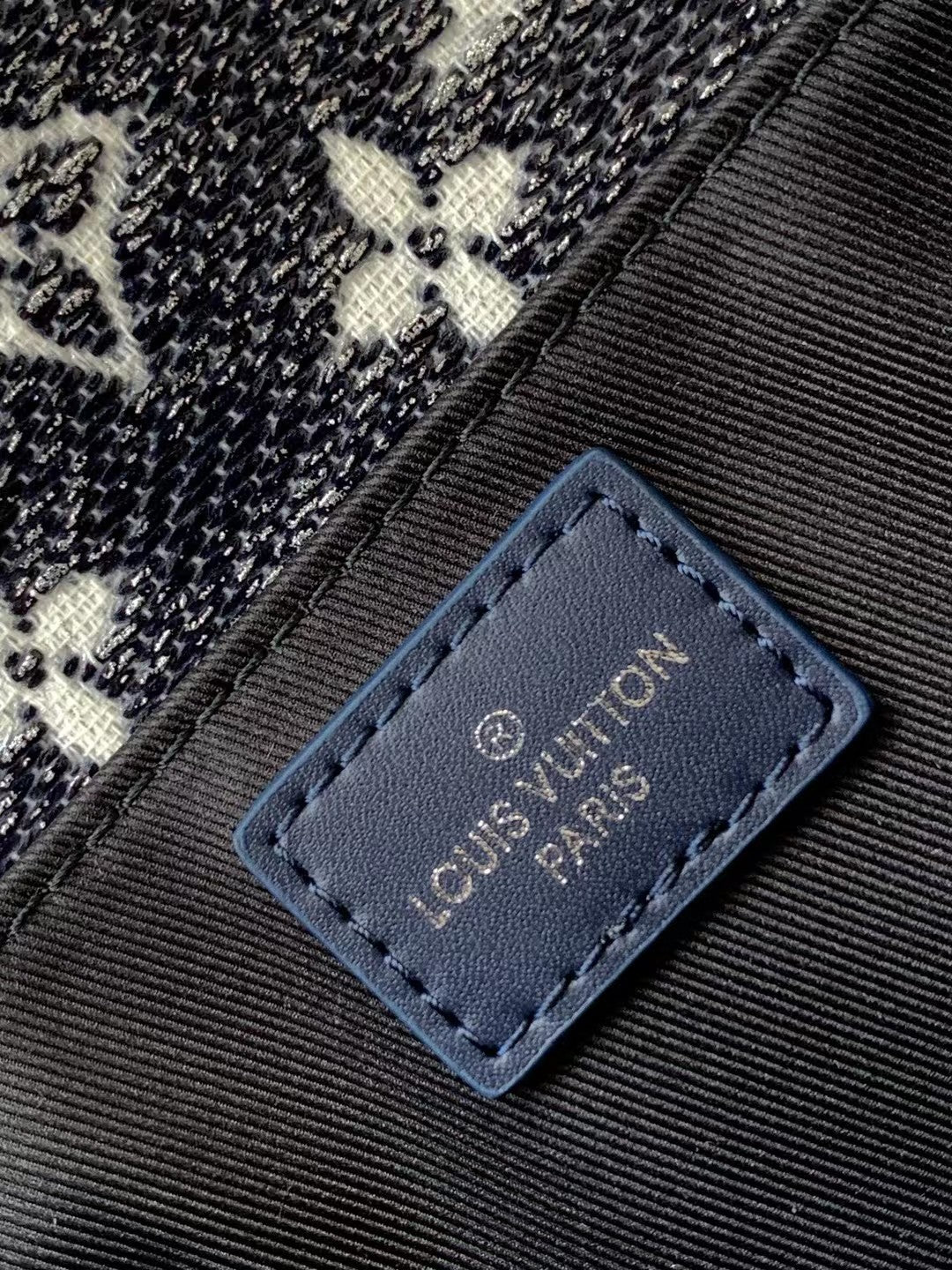 Louis Vuitton Navy Blue Monogram Denim Crossbody Bag with Gold Chain Strap