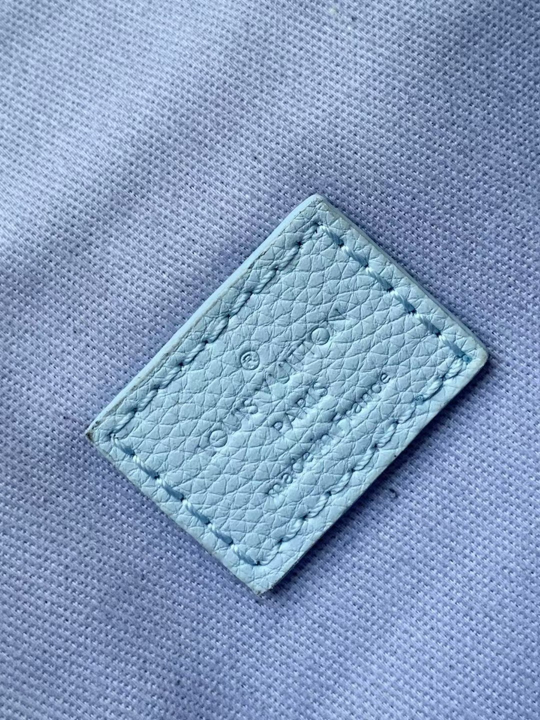 Louis Vuitton Pastel Blue Textured Leather Crossbody Wallet Bag with Strap