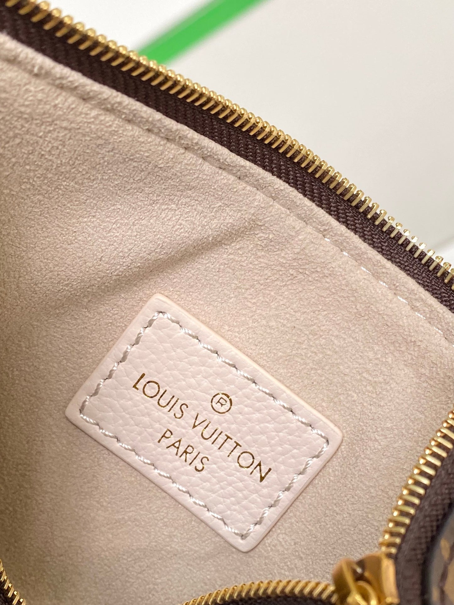 Louis Vuitton Minimalist Beige Leather Hobo Shoulder Bag with Gold Hardware