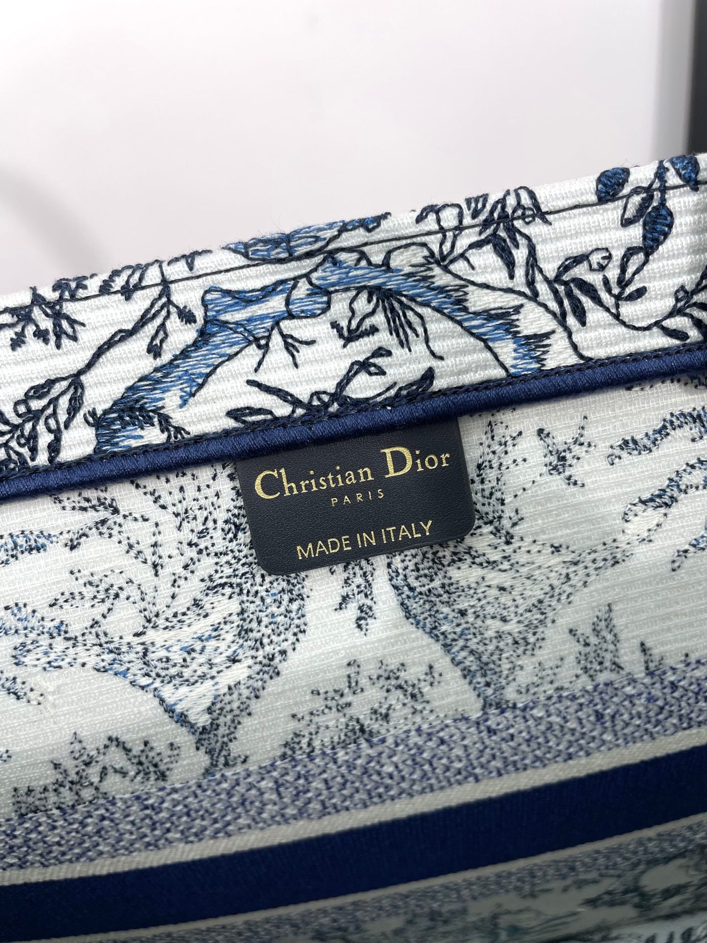 Dior Large Blue and White Celestial Sun Print Canvas Tote Handbag