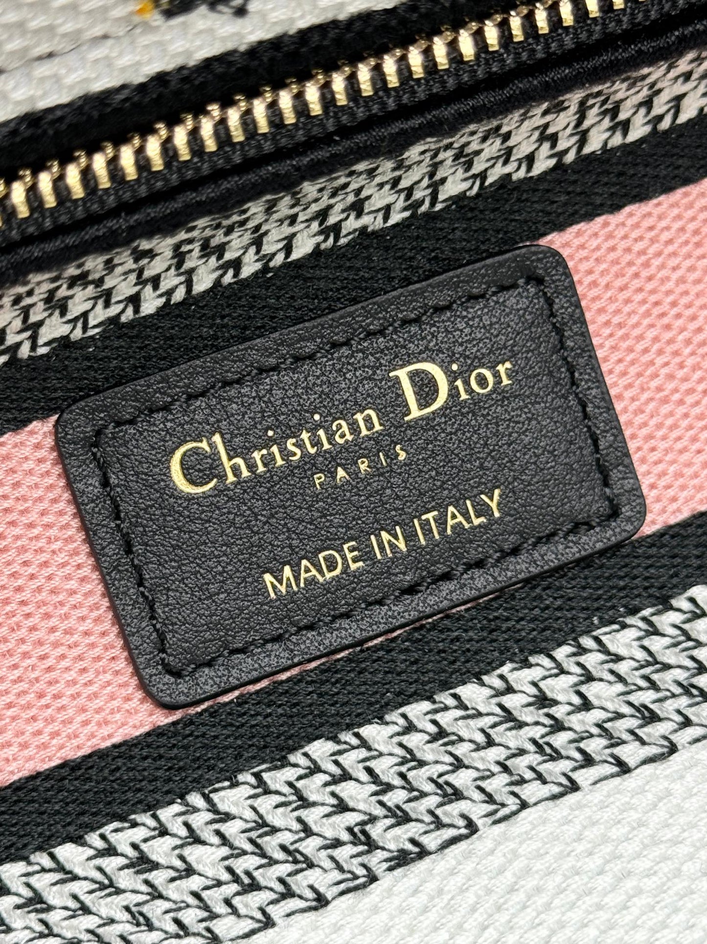 Dior Elegant Floral Embroidered Canvas Handbag with Shoulder Strap