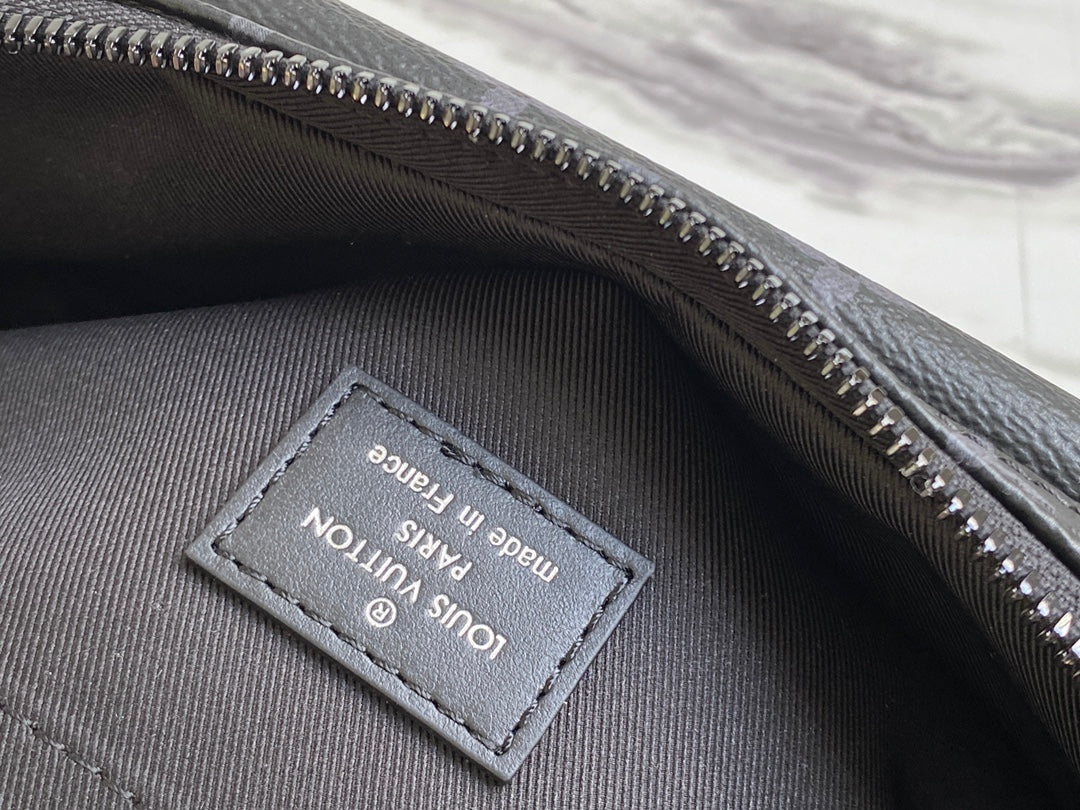 Louis Vuitton Dark Grey Monogram Canvas Crossbody Messenger Bag for Men