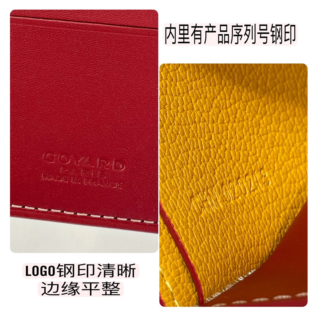 Gogy Red Chevron Pattern Men's Bifold Leather Wallet with Gift Box