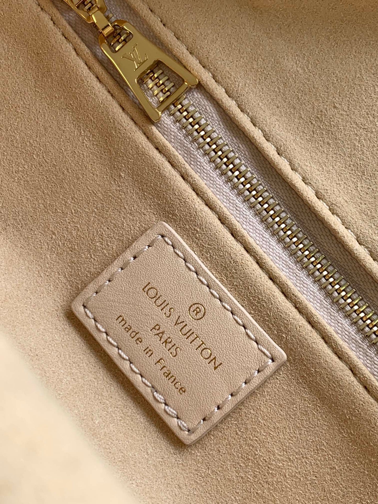 Louis Vuitton Beige Embossed Leather Trunk Bag with Wide Strap and Chain