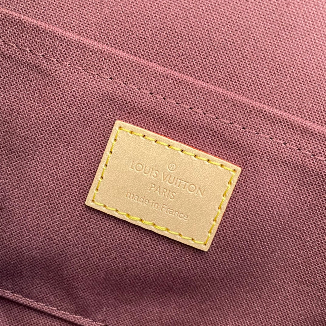 Louis Vuitton Classic Monogram Canvas Crossbody Bag with Gold Chain Strap