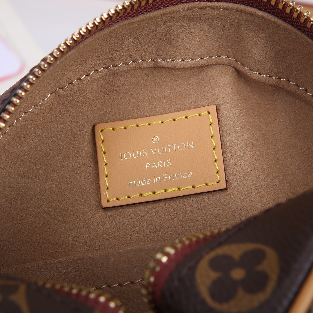 Louis Vuitton Vintage Brown Monogram Round Crossbody Shoulder Bag