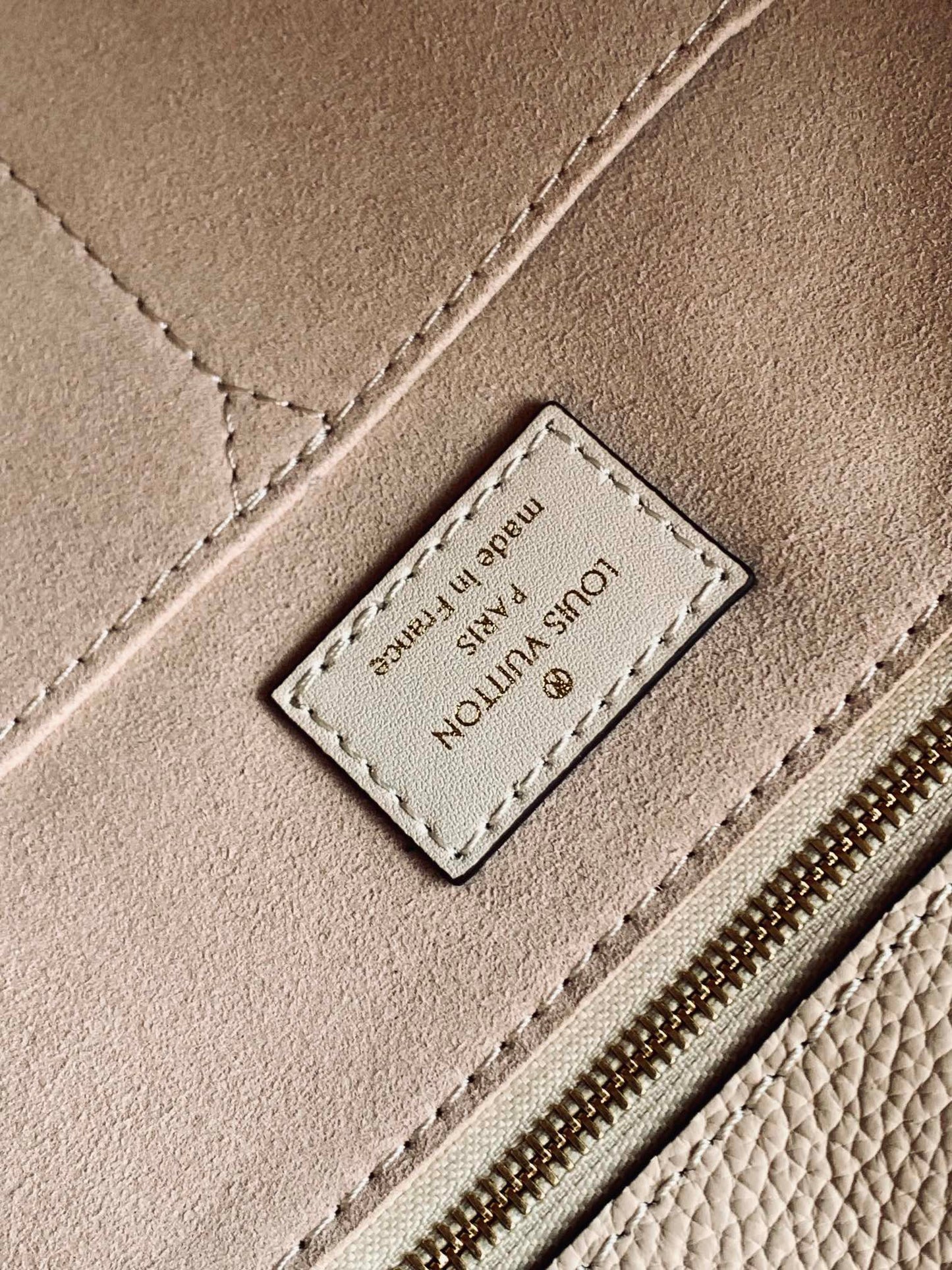 Louis Vuitton Beige Embossed Monogram Leather Tote Bag with Top Handles