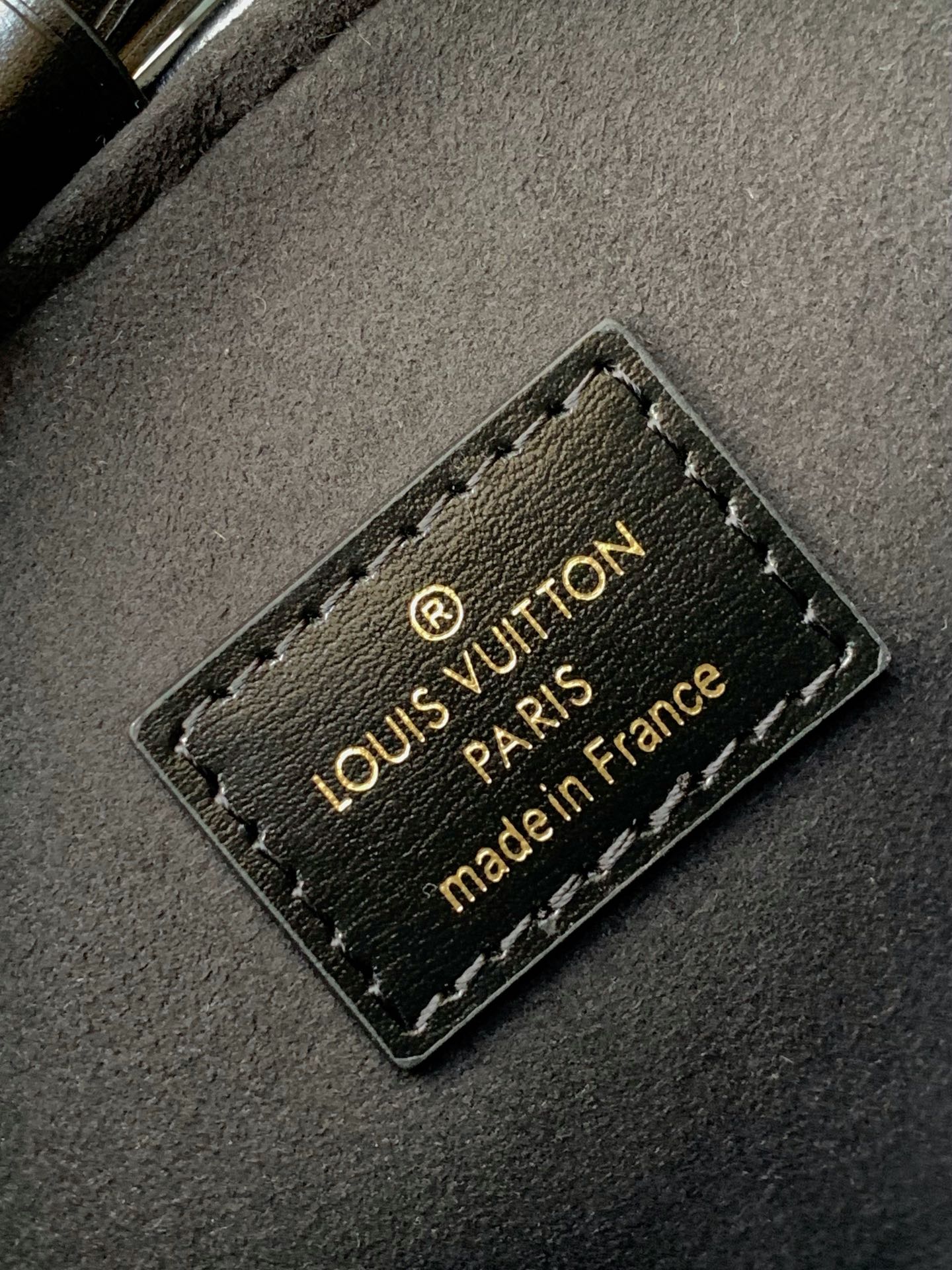 Louis Vuitton Luxury Black Leather Bucket Crossbody Bag with Gold Hardware