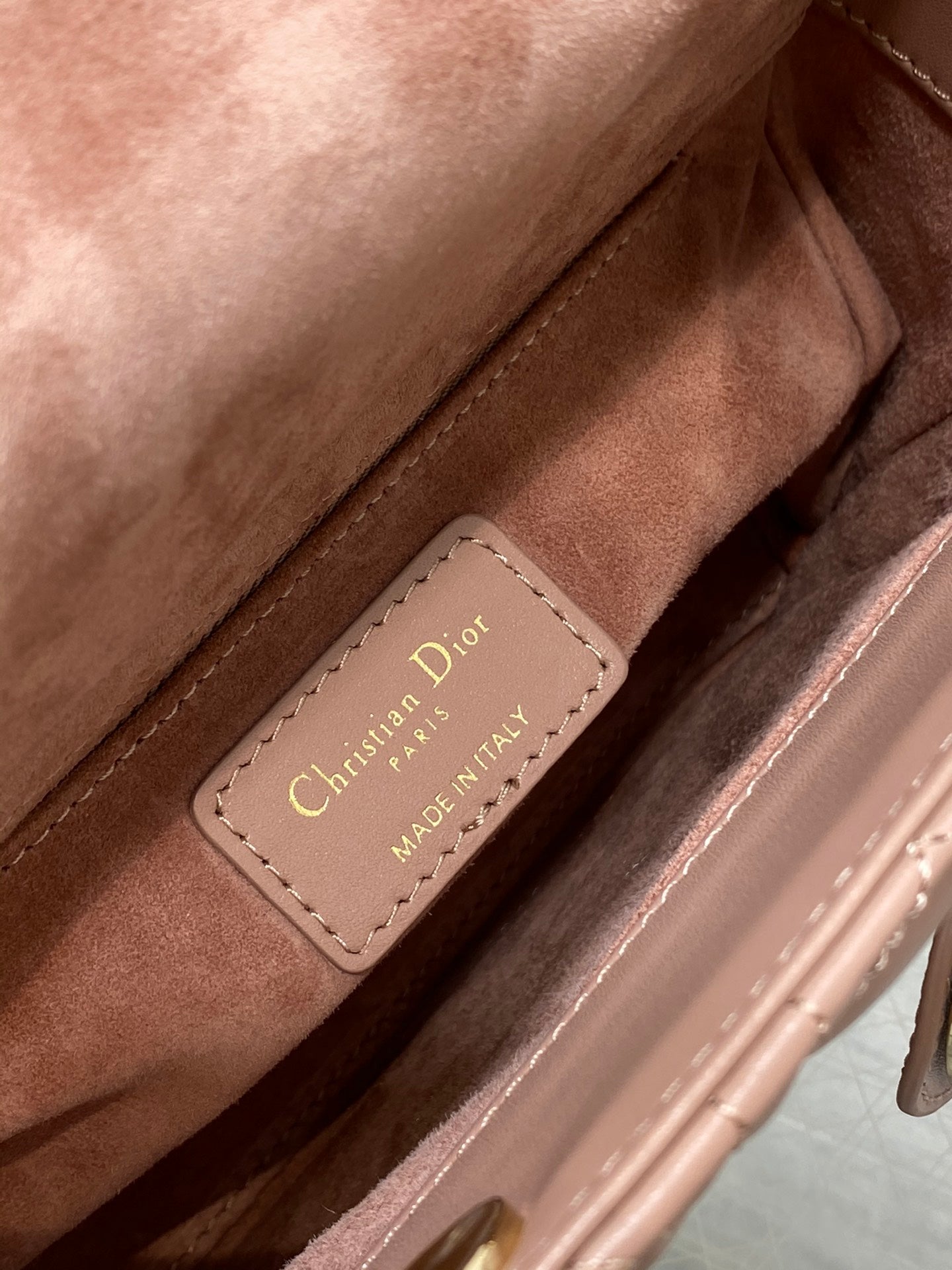 Dior Elegant Blush Pink Quilted Leather Top Handle Crossbody Handbag