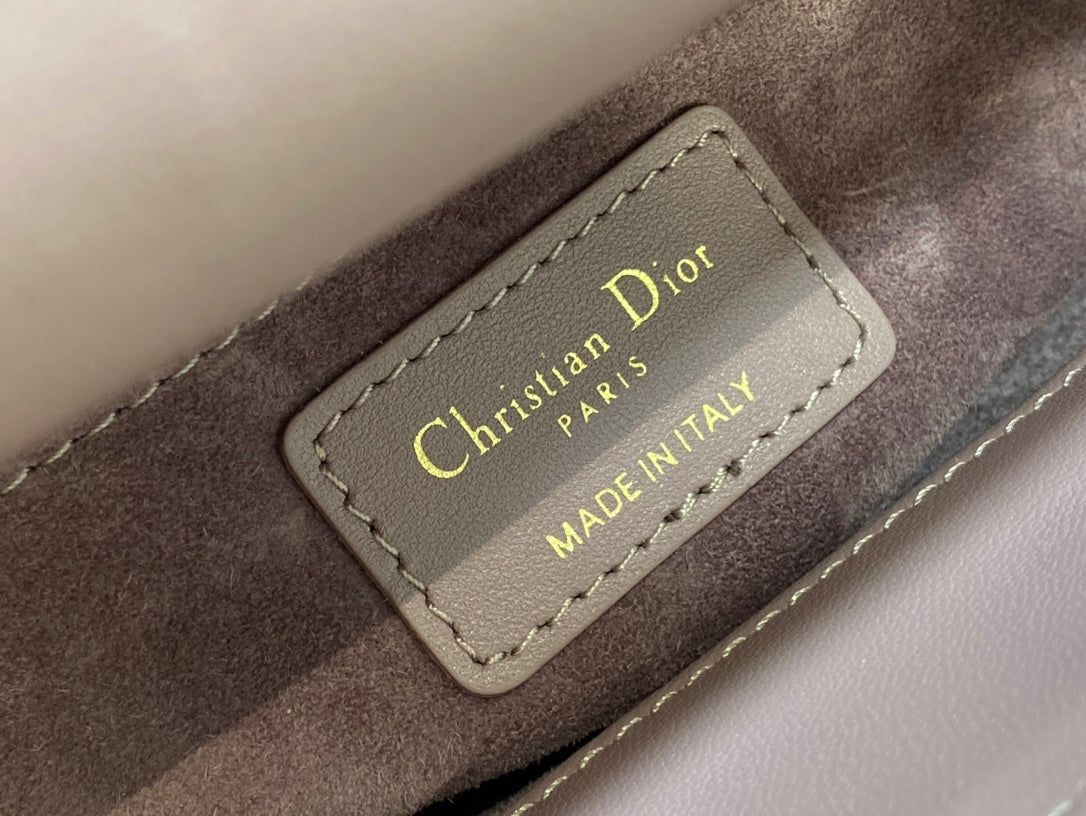Dior Purple Quilted Leather Handbag with Top Handle and Chain Strap