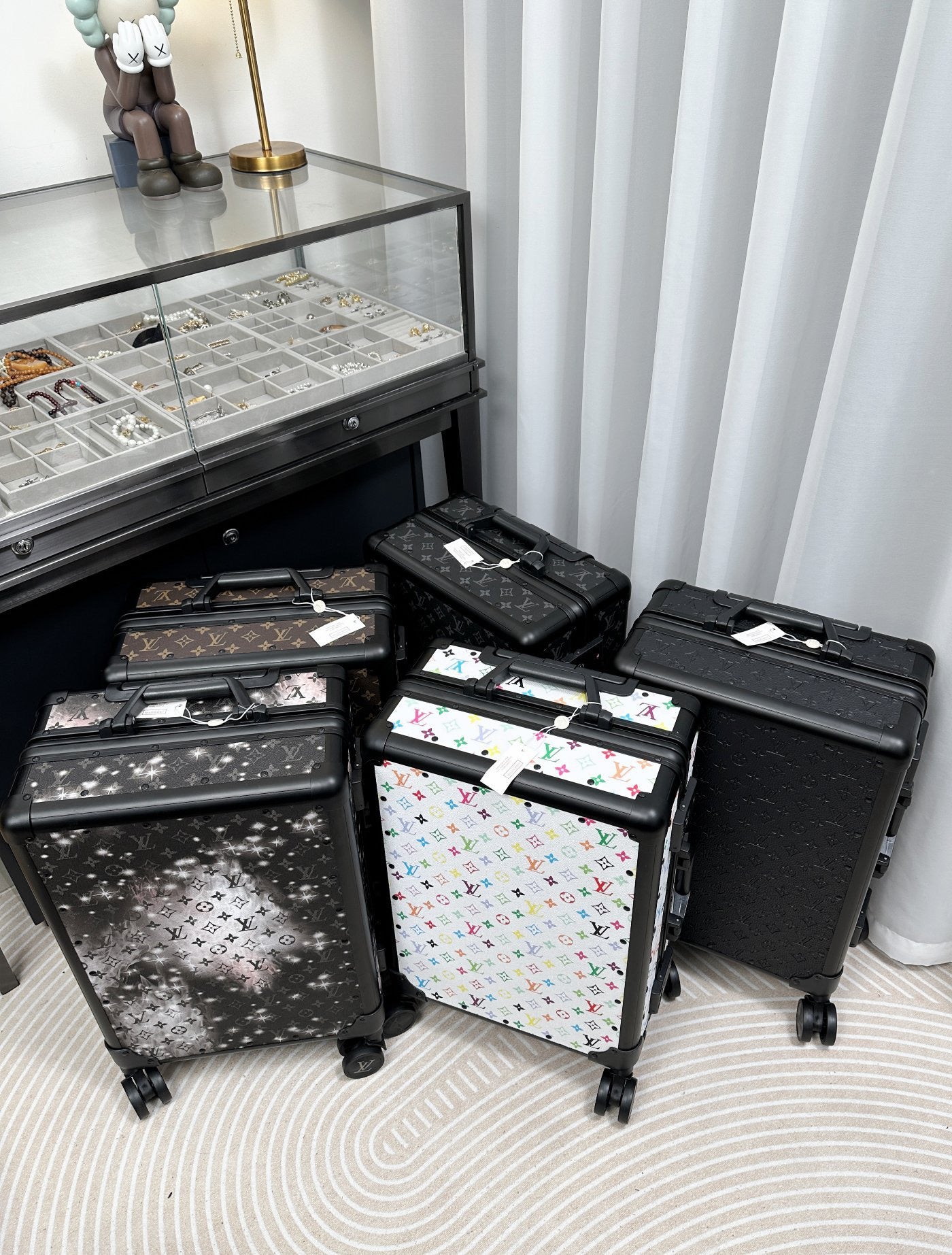 Black Monogram Hardside Spinner Suitcase Carry-On Travel Luggage