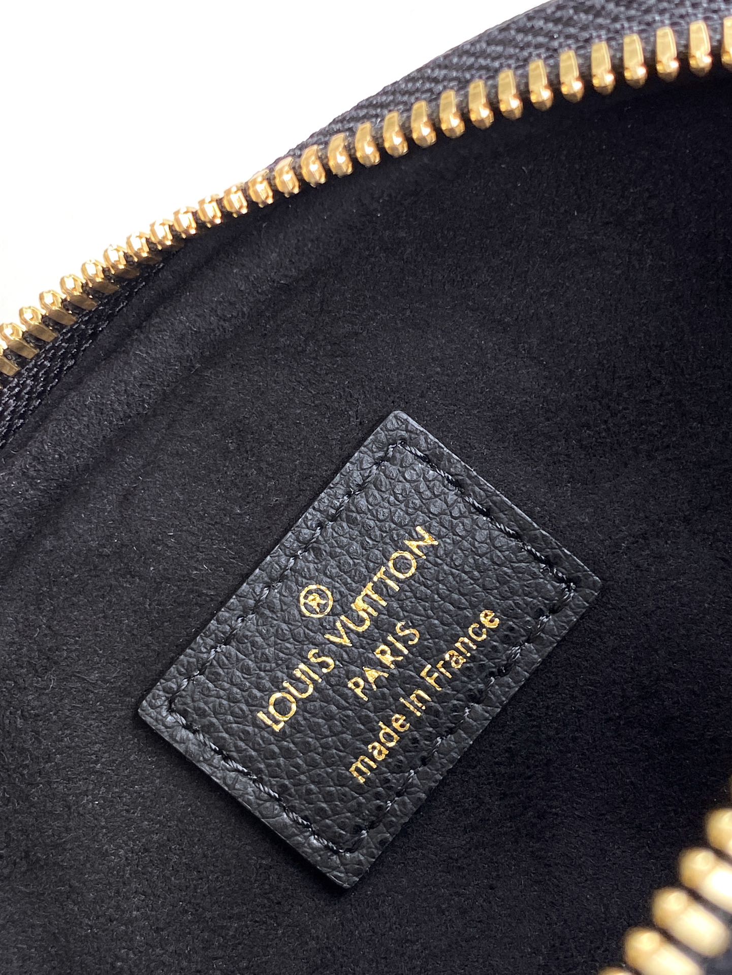 Louis Vuitton Black Embossed Leather Crossbody Belt Bag with Gold Chain
