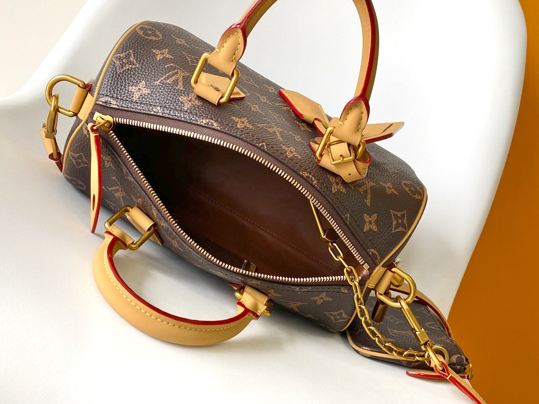 Louis Vuitton Classic Monogram Brown Canvas Crossbody Satchel Handbag