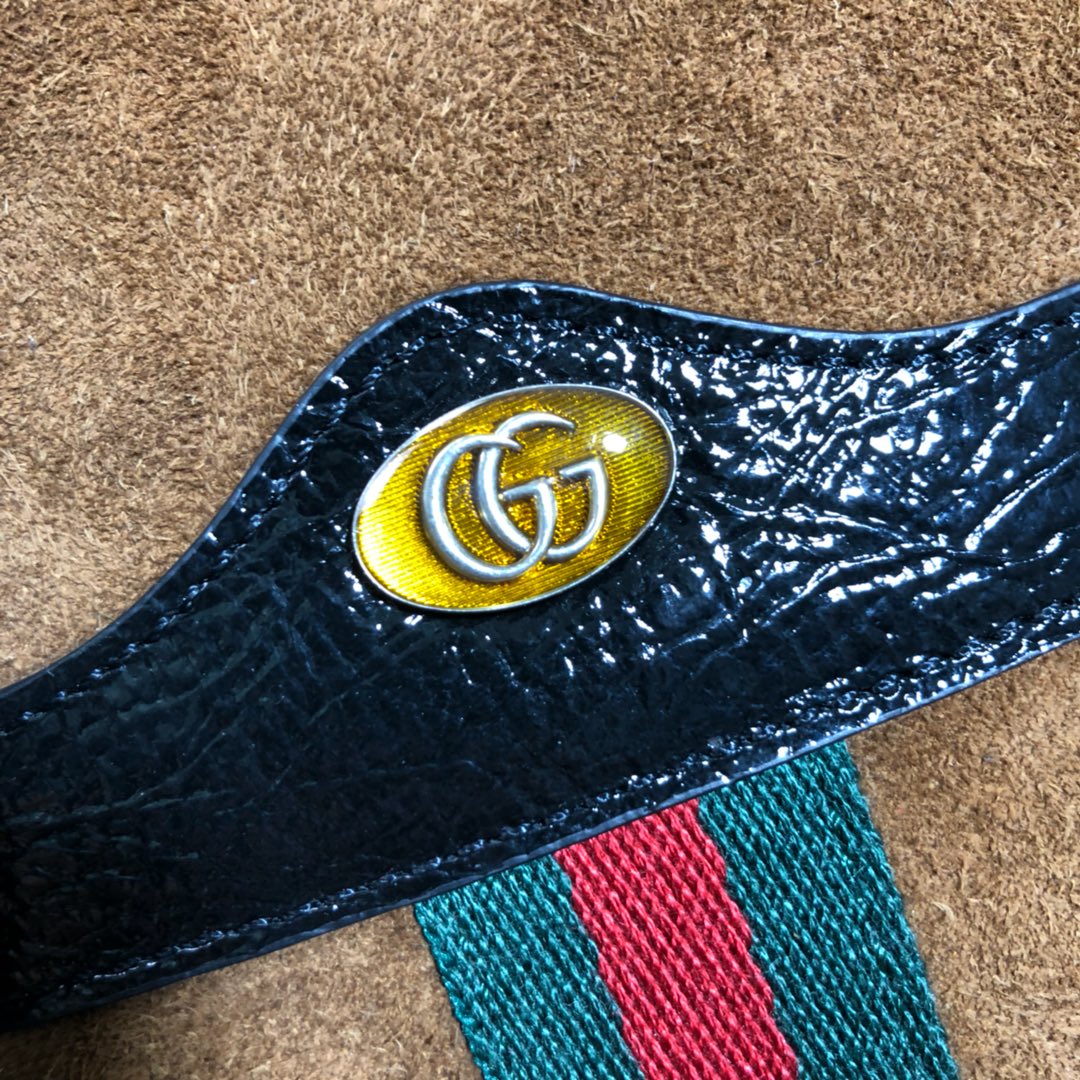 Gucci Vintage Brown Suede and Leather Mini Shoulder Bag with Web Stripe