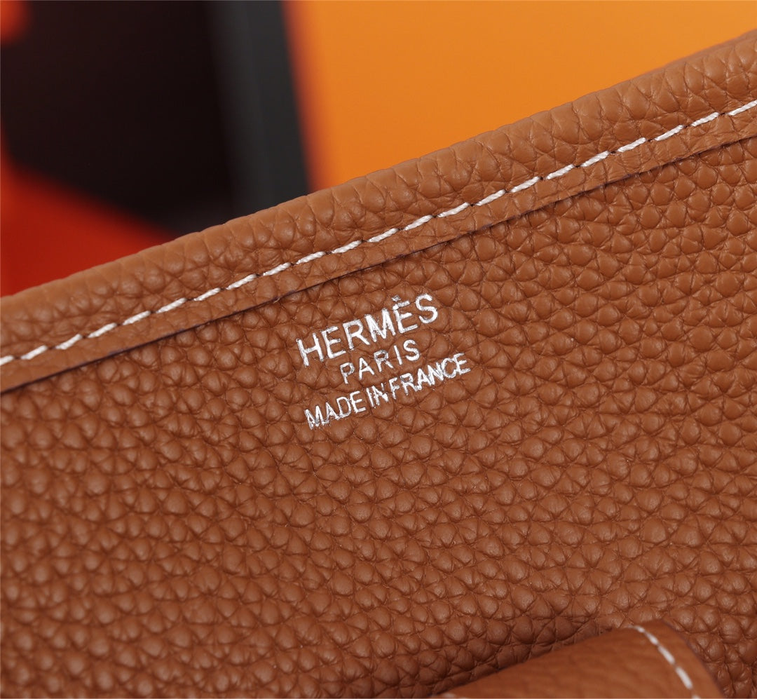 Luxury Brown Leather Messenger Bag - Classic Crossbody with Perforated H Logo