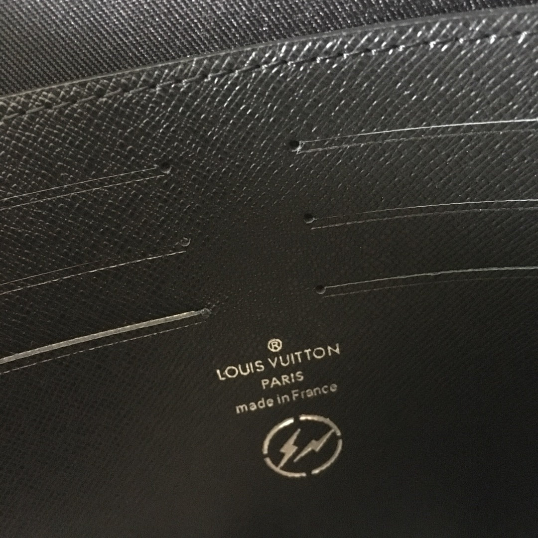 Louis Vuitton Black Monogram Canvas Zipper Clutch Bag and Business Portfolio Case