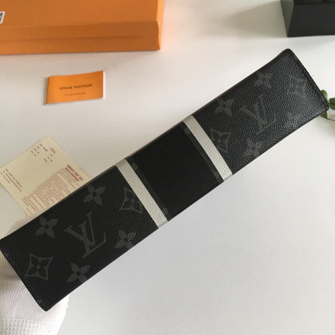 Louis Vuitton Black Monogram Canvas Zipper Clutch Bag and Business Portfolio Case