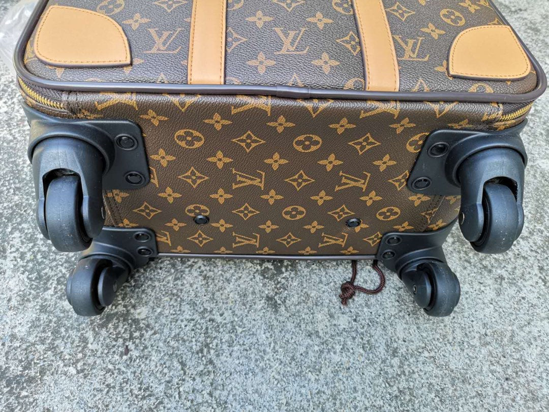 Vintage Brown Monogram 2-Piece Travel Luggage and Suitcase Set