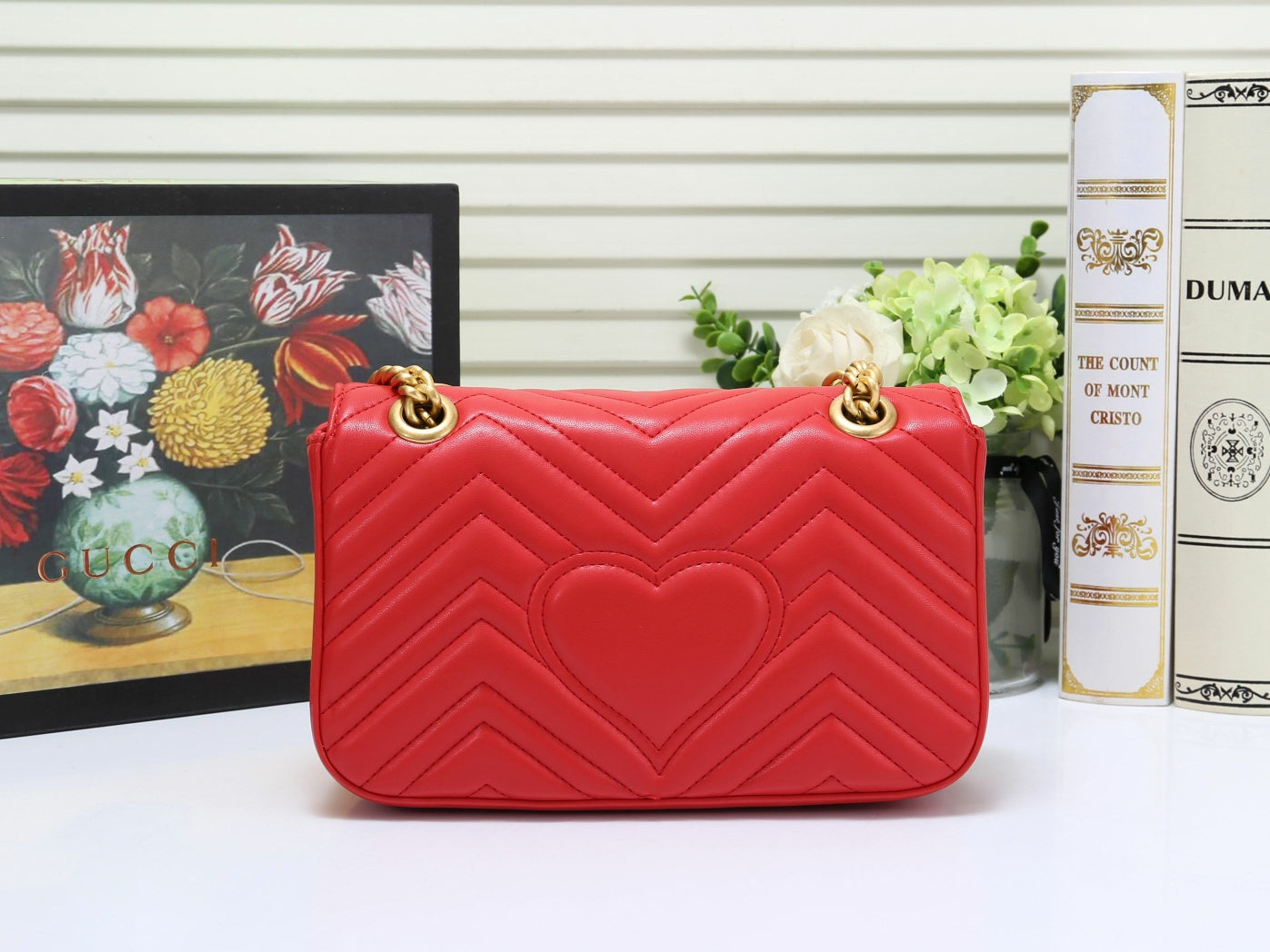 Gucci GG Marmont Small Matelassé Shoulder Bag - Red Leather