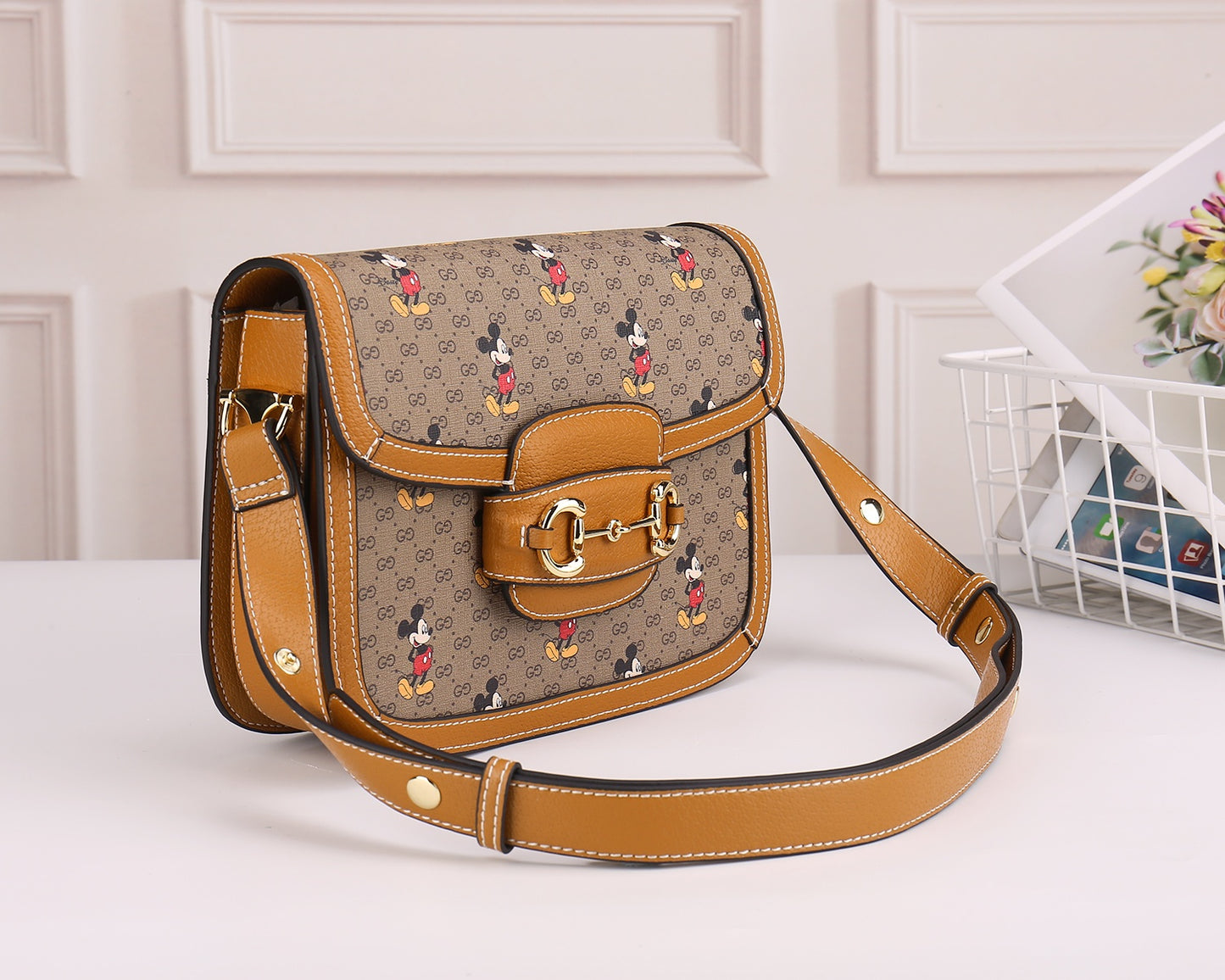 Gucci x Disney Mickey Mouse Horsebit 1955 Shoulder Bag