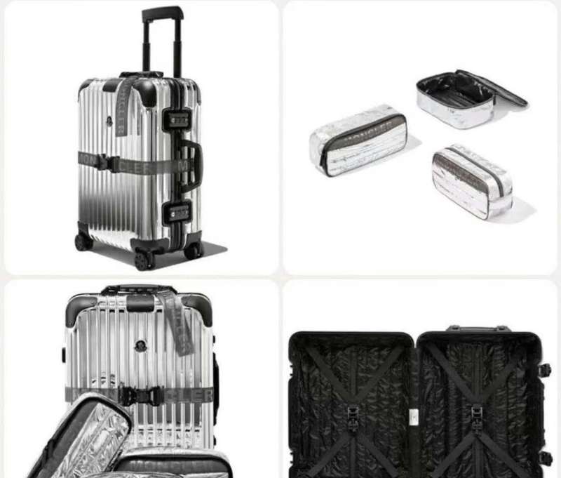 Metallic Silver Ribbed Carry-On Luggage with Spinner Wheels