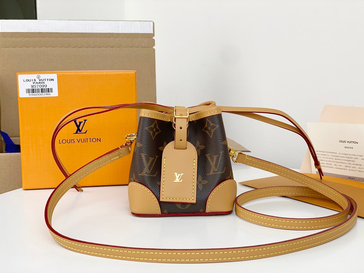 Louis Vuitton Nano Noé Monogram Canvas Crossbody Bucket Bag
