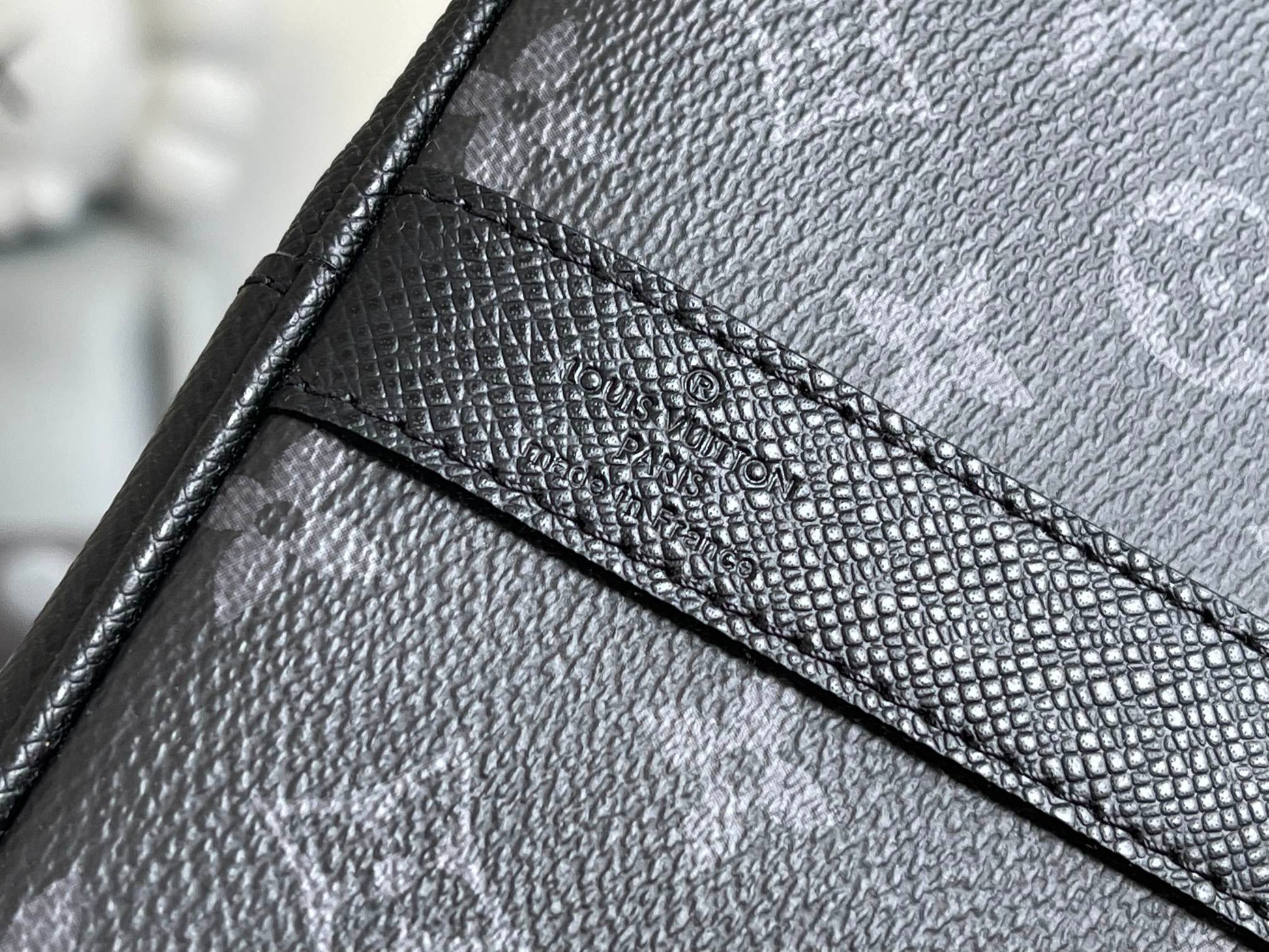Louis Vuitton Black Monogram Embossed Leather Weekender Travel Duffle Bag