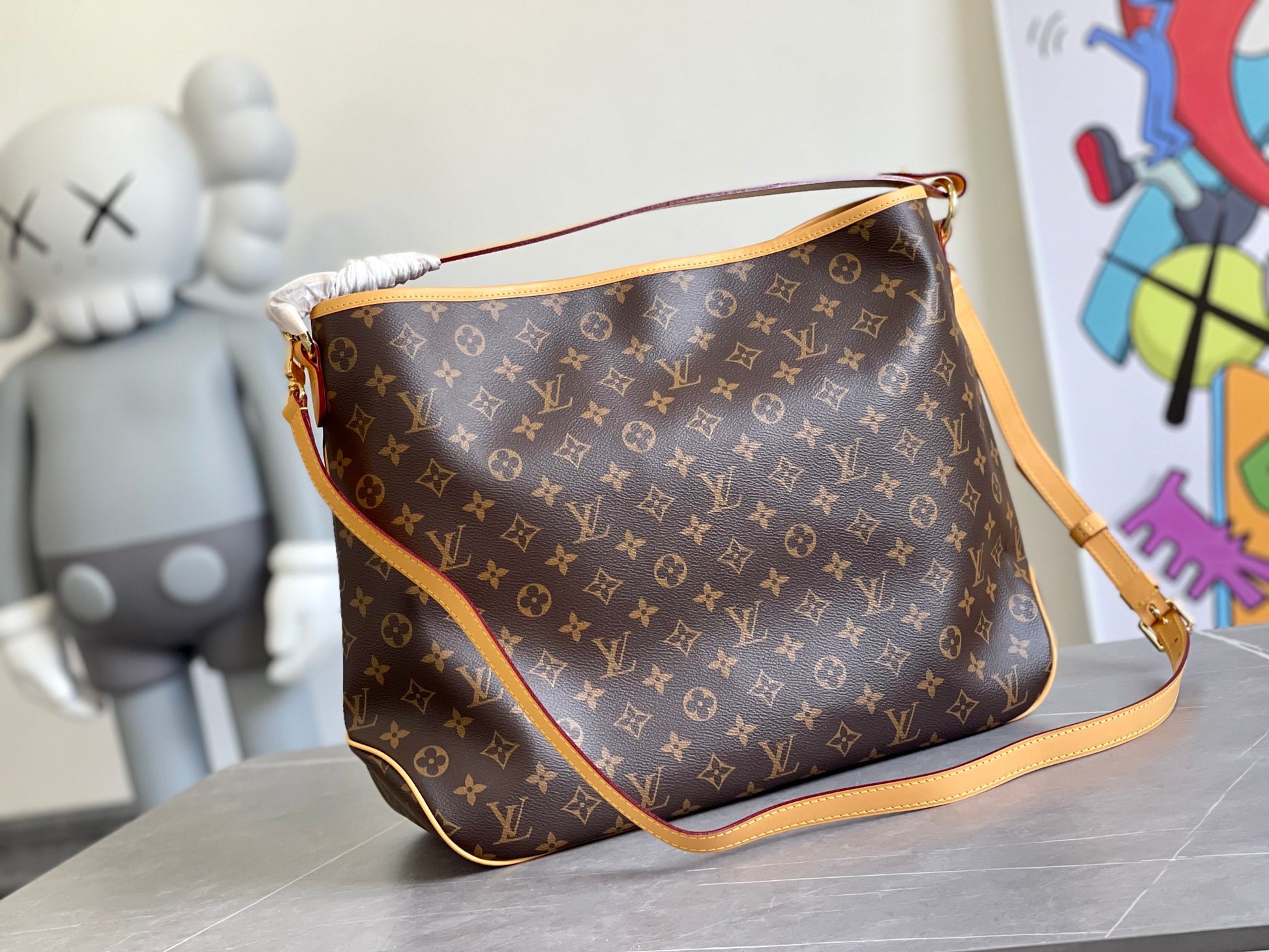 Louis Vuitton Classic Brown Monogram Hobo Shoulder Bag with Matching Pouch Set