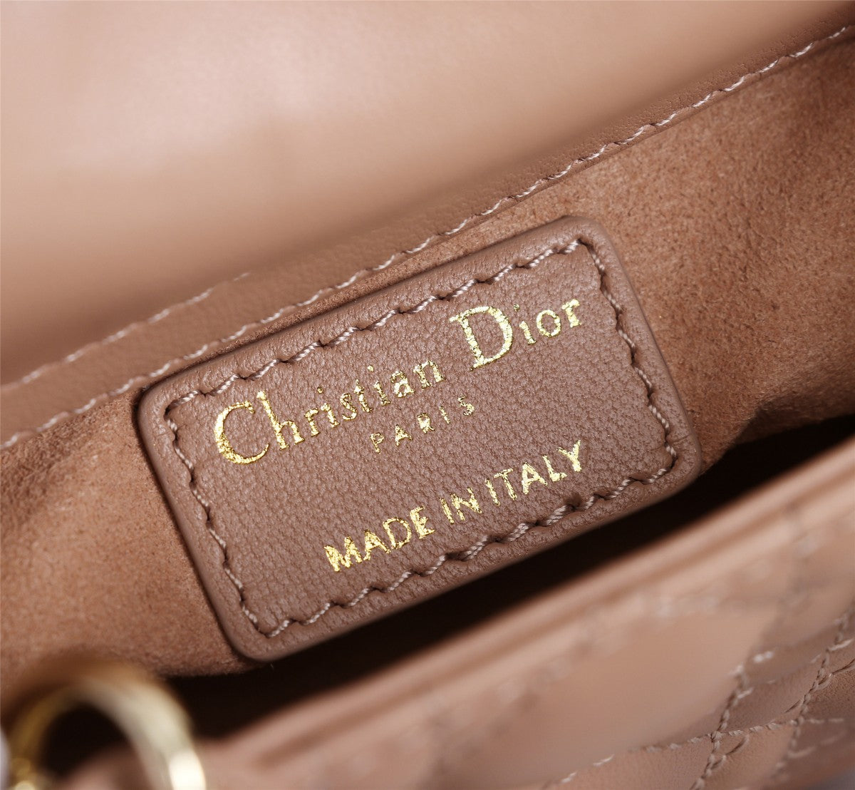 Dior Blush Pink Quilted Leather Mini Top Handle Bag with Shoulder Strap