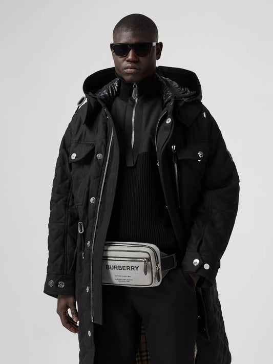 Burberry Logo Print Sonny Belt Bag - Grey