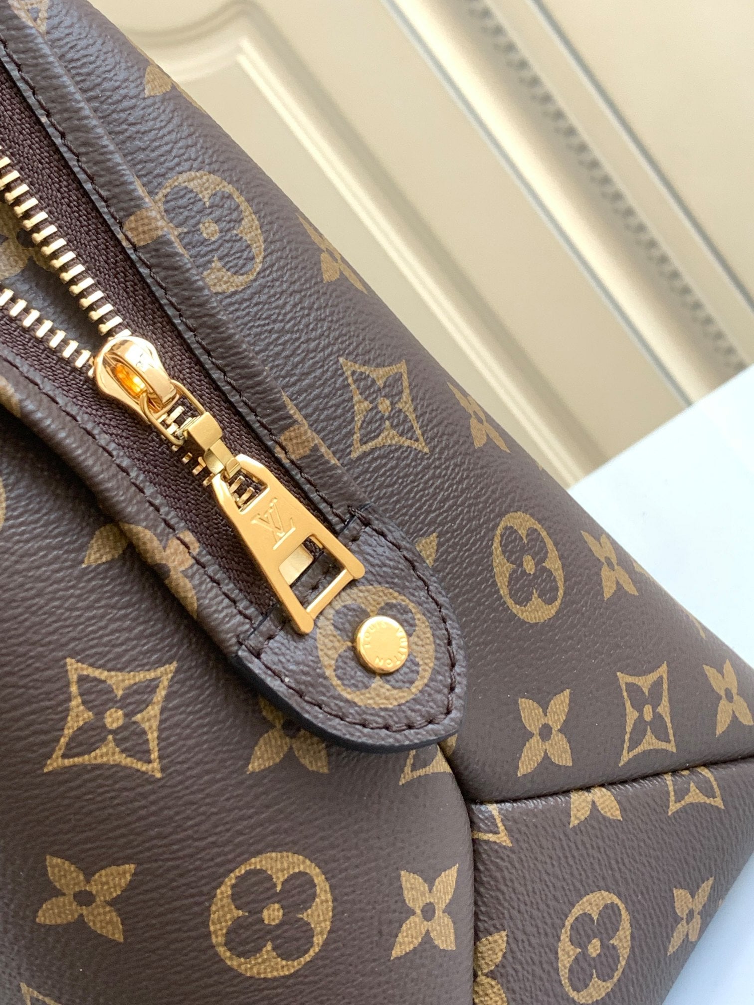 Louis Vuitton Classic Brown Monogram Print Satchel Bag with Shoulder Strap