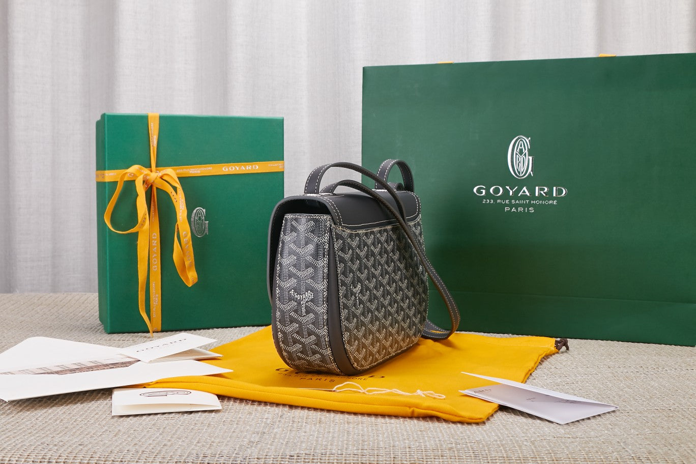Gogy Elegant Grey Monogram Leather Saddle Bag Crossbody Purse