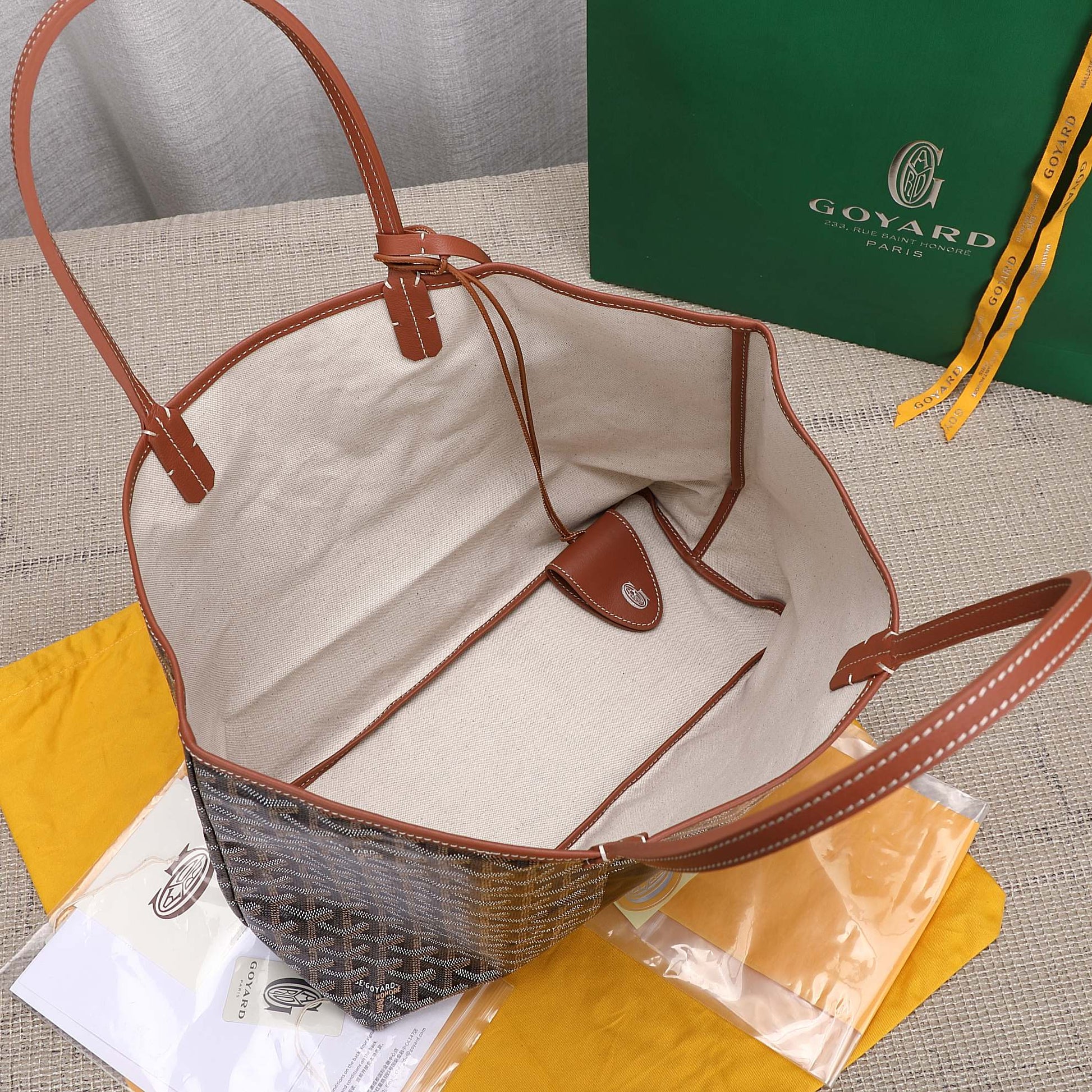 Gogy Geometric Monogram Tote Bag with Cartoon Dog Patch and Pouch