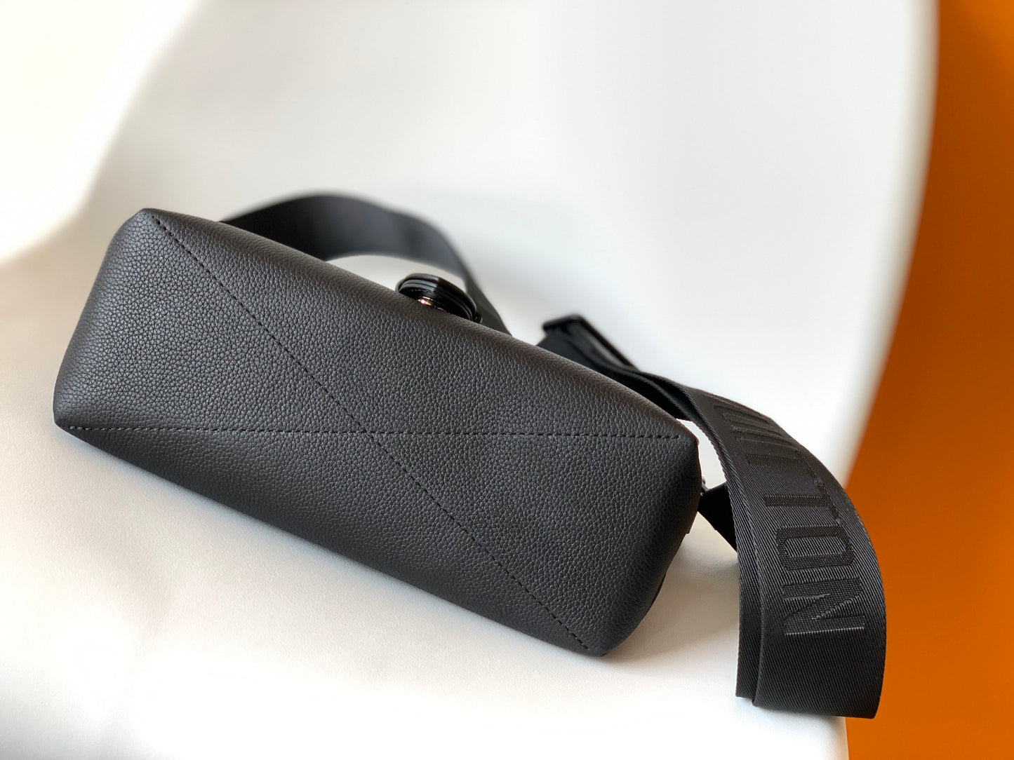 Louis Vuitton Black Monogram Canvas Crossbody Messenger Bag with Wide Strap