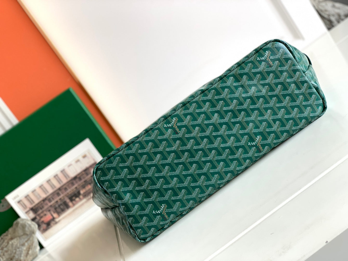 Gogy Green Geometric Pattern Canvas Tote Bag Classic Shoulder Handbag