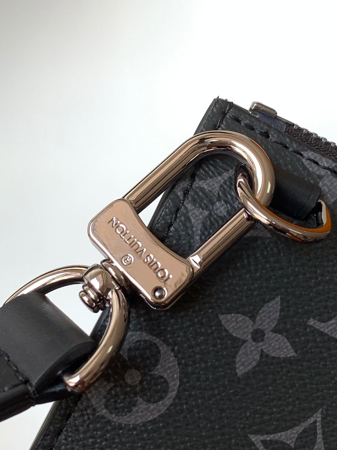 Louis Vuitton Black Monogram Square Tote Bag with Top Handle and Strap