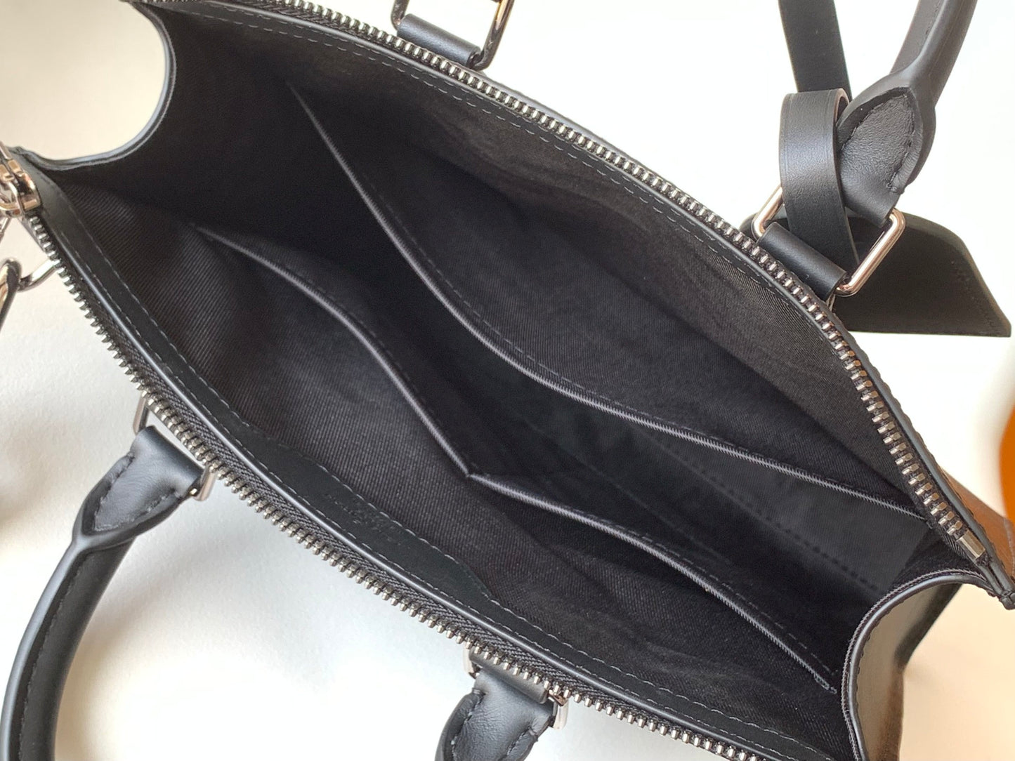 Louis Vuitton Black Monogram Square Tote Bag with Top Handle and Strap