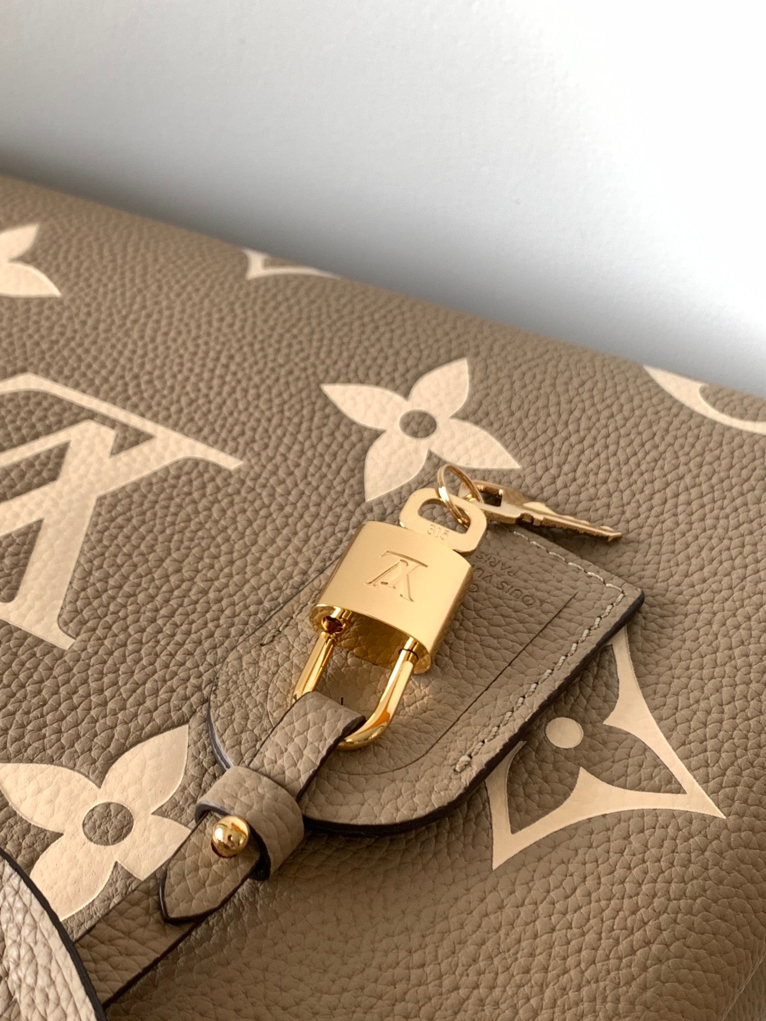 Louis Vuitton Taupe Embossed Monogram Leather Top Handle Satchel Handbag