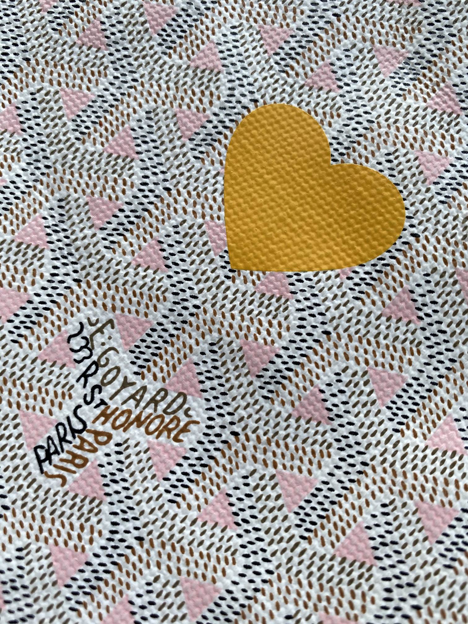 Gogy Mini Fabric Crossbody Tote Bag with Yellow Heart Embroidery