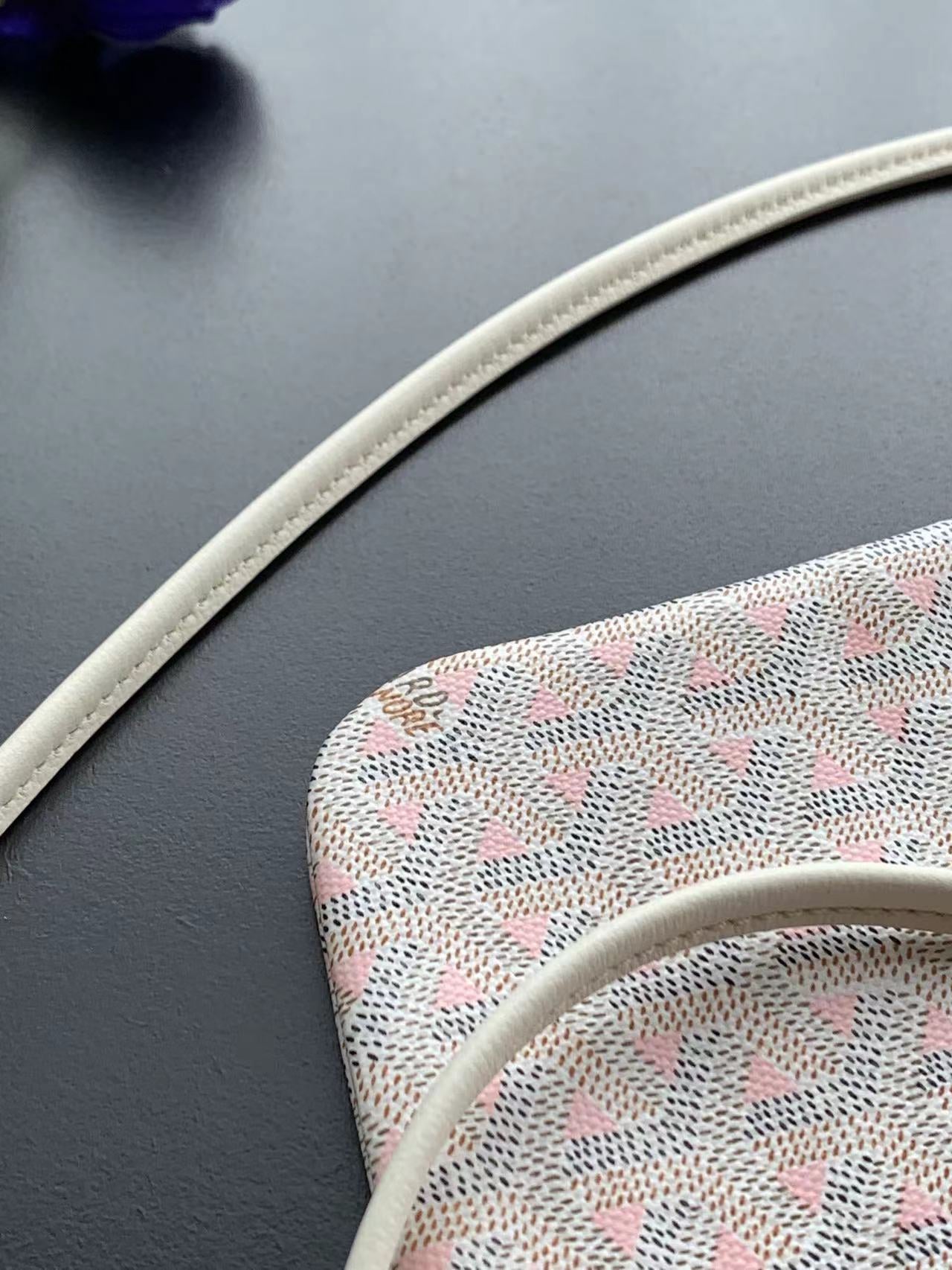Gogy Small Off-White Canvas Mini Tote Crossbody Bag with Red Logo