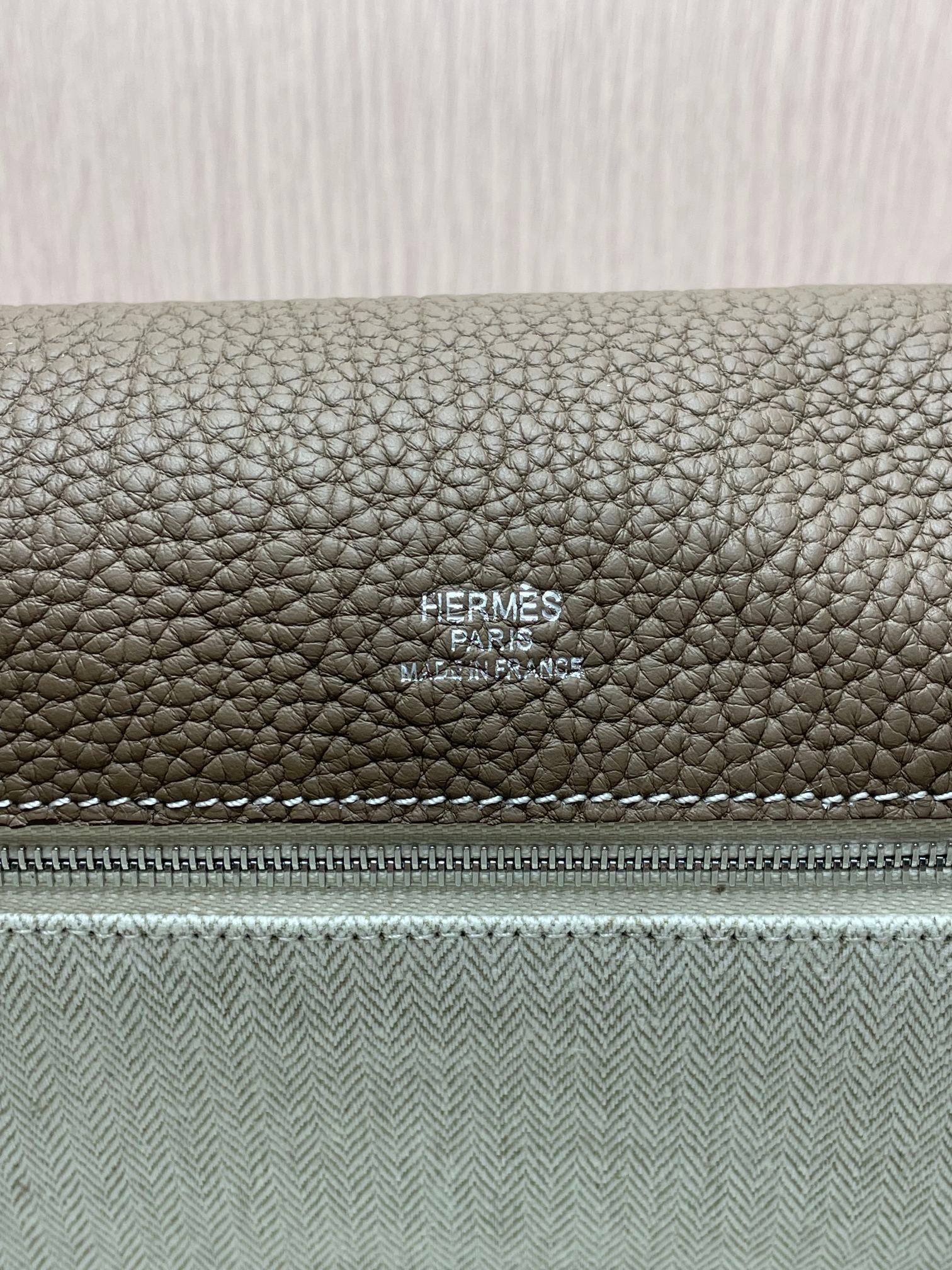 Luxury Taupe Pebbled Leather Messenger Bag with Adjustable Strap