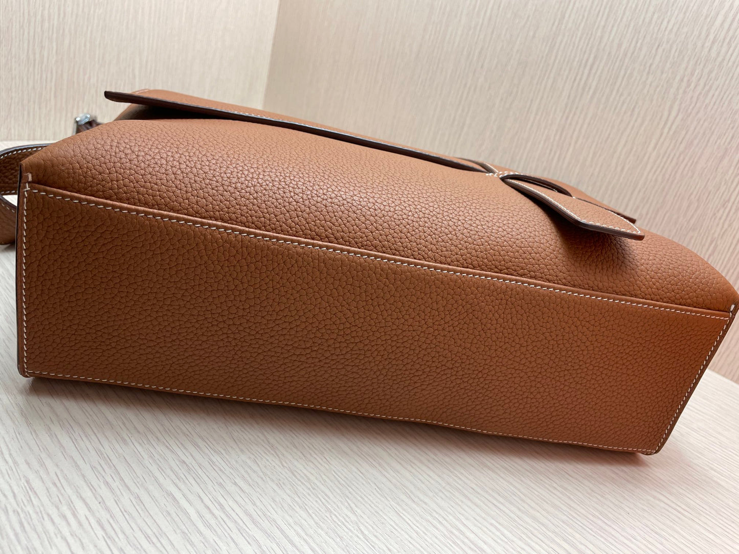 Brown Minimalist Flap Messenger Bag - Adjustable Crossbody Shoulder Bag