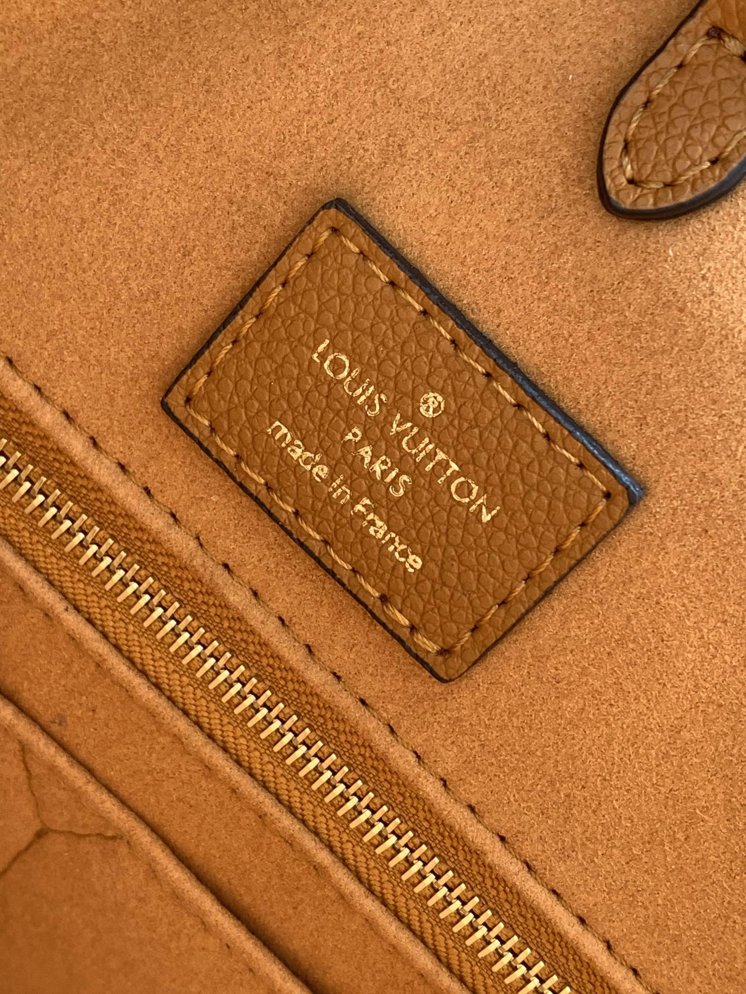 Louis Vuitton Large Brown Monogram Pattern Leather Tote Bag with Handles