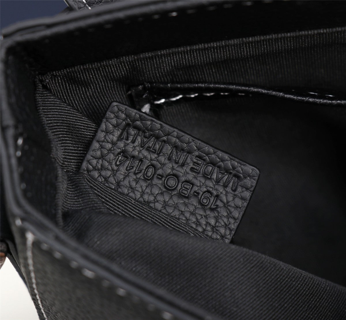 Dior Black Leather Crossbody Bag with Contrast Stitching and Buckle Clasp