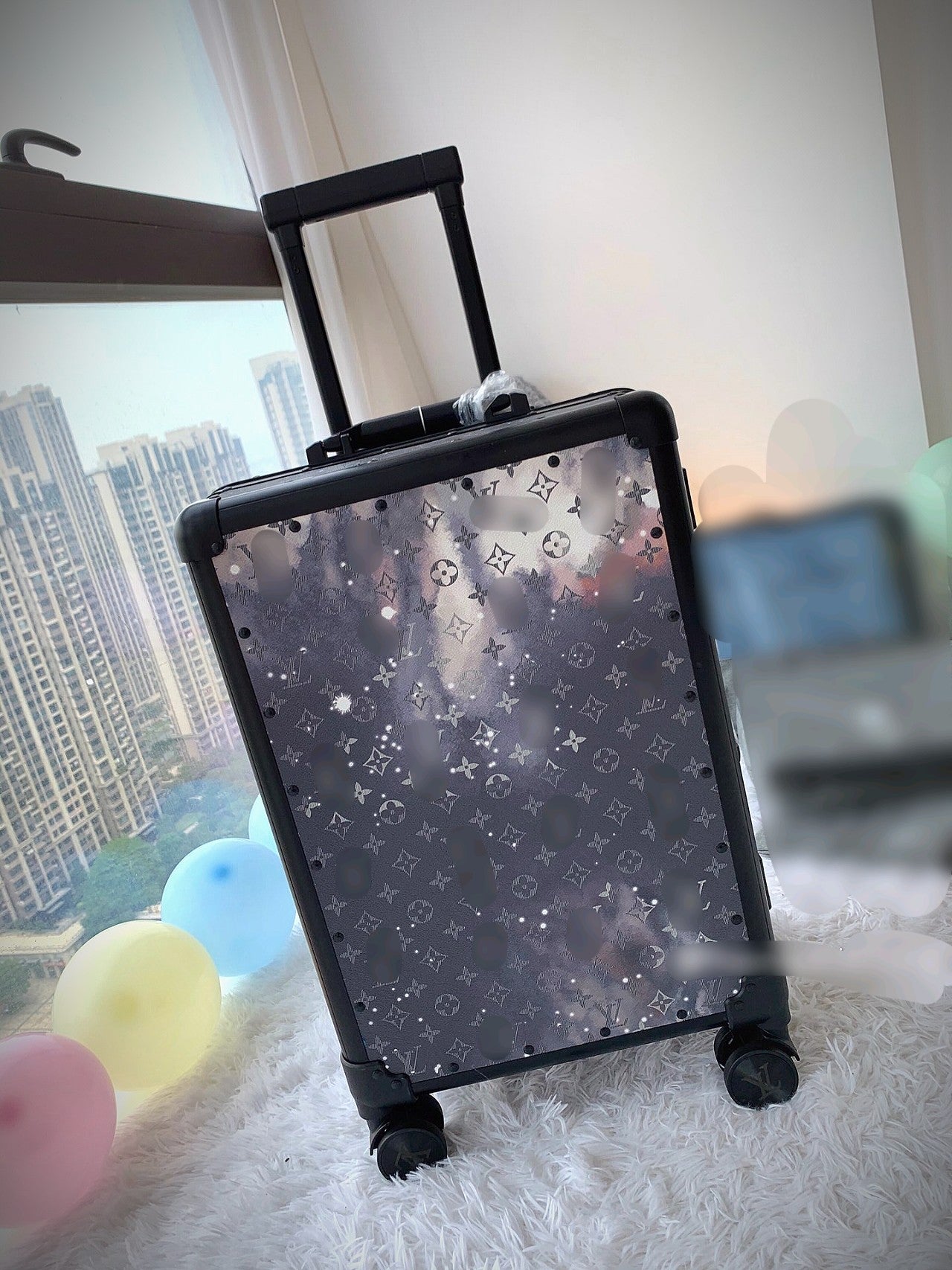 Dark Galaxy Starry Print Hardside Rolling Spinner Suitcase