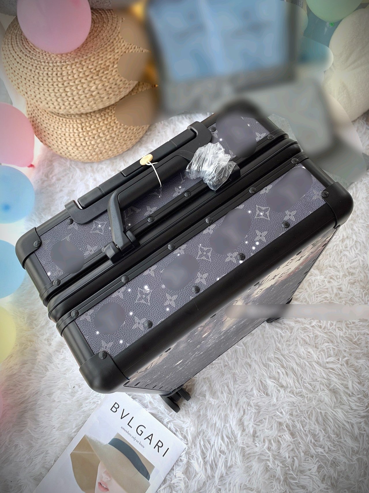 Dark Galaxy Starry Print Hardside Rolling Spinner Suitcase