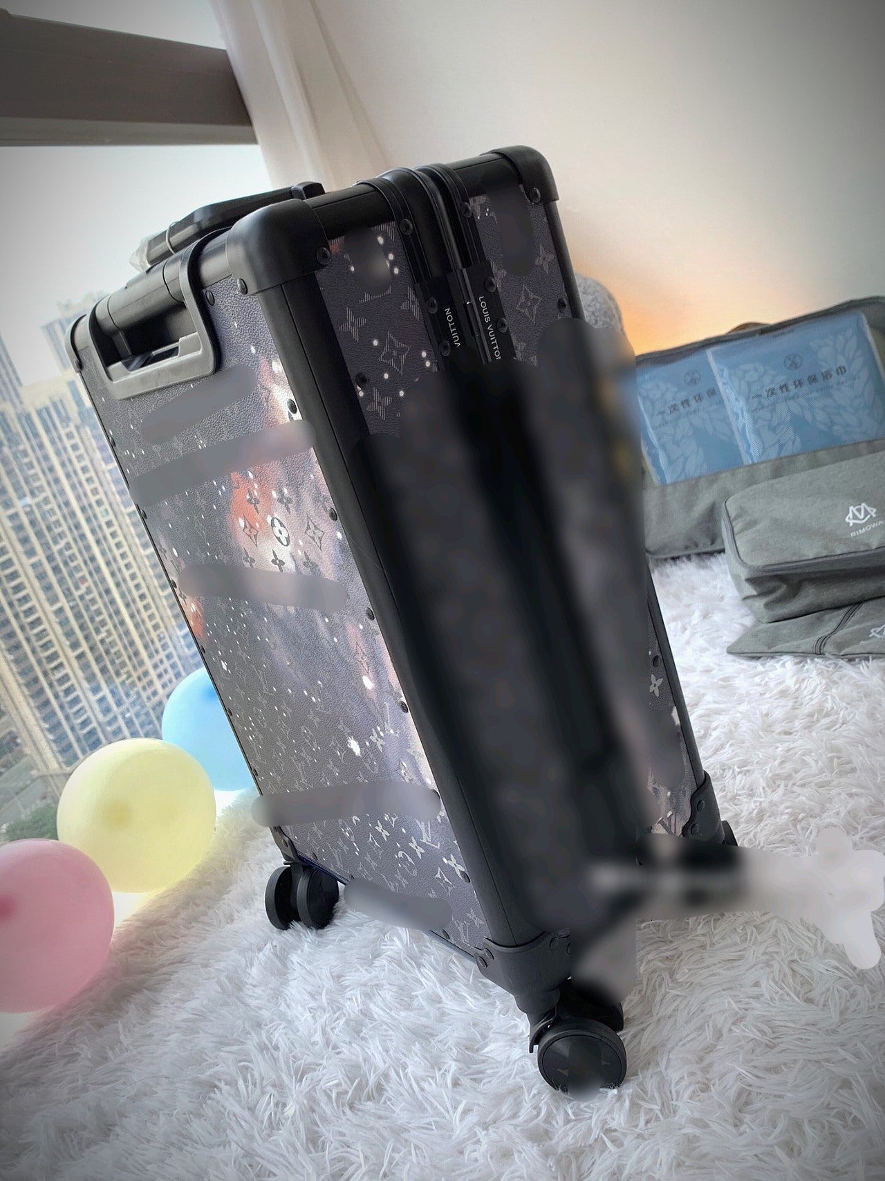 Dark Galaxy Starry Print Hardside Rolling Spinner Suitcase