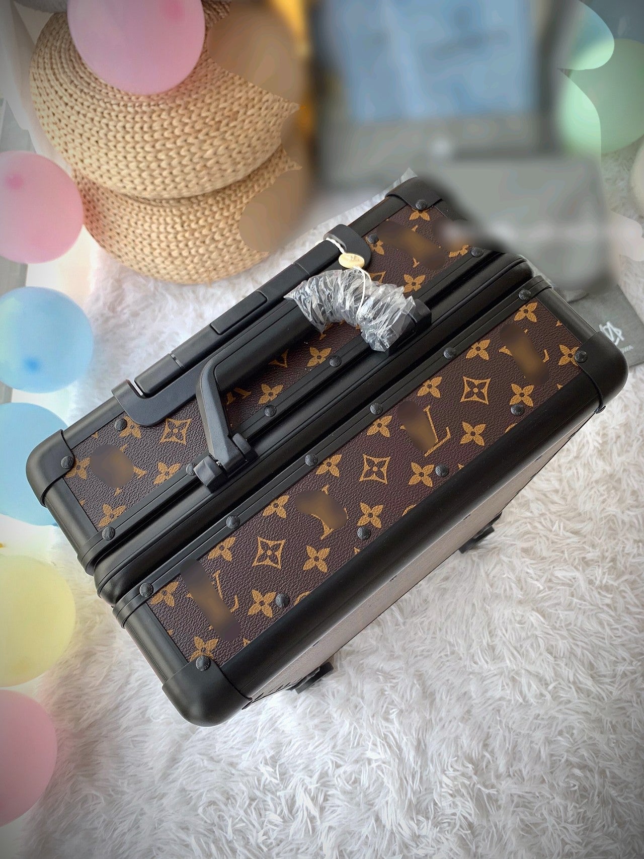 Brown Monogram Hardside Spinner Suitcase Rolling Travel Bag
